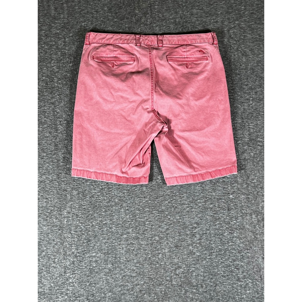 Tommy Bahama Mens Boracay Chino Shorts Coral Pink Size 35x9 Stretch - Picture 2 of 8